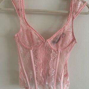 Lioness Blush Lace Corset Top